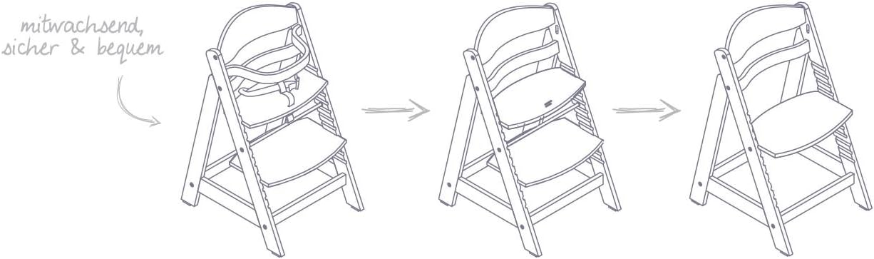 roba Wooden Adjustable Highchair Sit Up III - Grow-Along Chair For Babies and Children - From 6 Months Onwards - Brown - Image 4