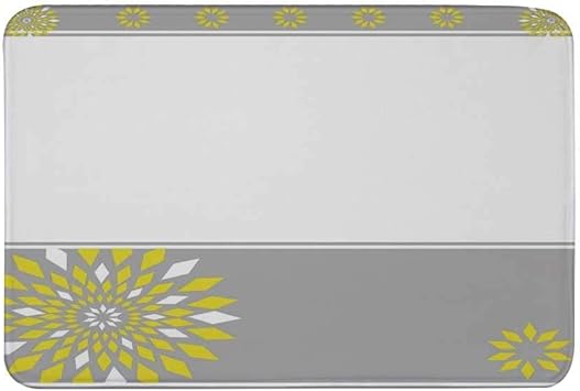 Kinhevao Graue und gelbe rutschfeste Türmatte, Moderne futuristische