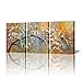 ARTLAND Canvas Wall Art Pictures Decor Ready to Hang Floral Artwork for Walls Home Decorations for Living Room 'Exquisite Yellow Plum' 3 Piece Wall Artwork Framed