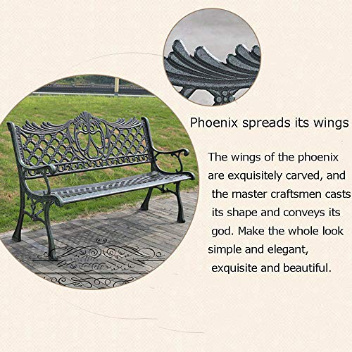 household products Gartenbank Metallbank im Freien, 3-Sitzer Sitz im Freien Terrassenmöbel Sitz, Park Terrasse Ruhebank… – Bild 7