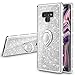 VEGO Galaxy Note 9 Case Glitter Bling Diamond Rhinestone Bumper Sparkly Protective Grip Case with Kickstand Ring Stand for Women Girls for Samsung Galaxy Note 9 (Silver)