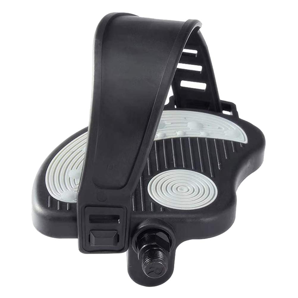 Bike Pedals,1 pair Bike Pedals with Toe Clips Cages and Straps Non-slip Bicycle Pedals for Exercise Bike Spin Bike Mountain Bike