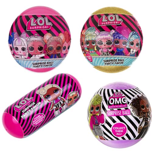 L.O.L. Surprise! 4-Pack Novelty Assortment Balls Value Pack - OMG Birthday Party Favors & Accessories for Girls