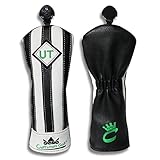 Craftsman Golf Black with White Stripes Series Golf Club Driver Wood UT Hybrid Head Cover Headcover (UT Hybird Cover)