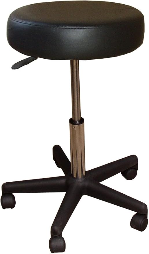 Sgabello Da Lavoro Girevole Con Schienale - Per Estetiste, Ambulatori, Ufficio | Eco Pelle - Foto 6