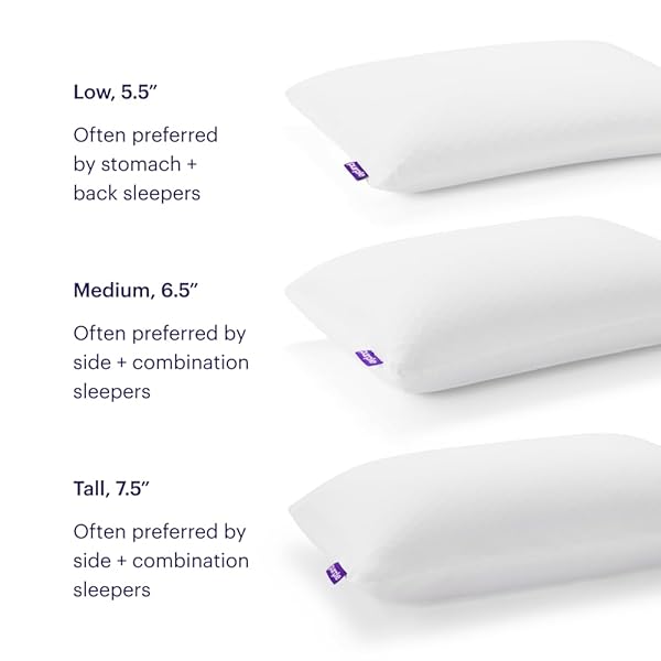 PURPLE HARMONY PILLOW – TALALAY LATEX FOAM COOLING PILLOW FOR COMBO OR SIDE SLEEPERS, 360º HEX GELFLEX GRID FOR NO-PRESSURE SUPPORT AND LUXURIOUS WEIGHTLESS FEEL – STANDARD, MEDIUM FEEL, MED HEIGHT