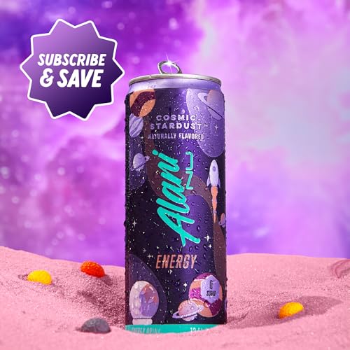 Alani Nu COSMIC STARDUST, Sugar Free, Low Calorie Energy Drinks, 200mg Caffeine, Biotin, B Vitamins, Zero Sugar, 10 Calories, 12 Fl Oz Cans, 12 Pack