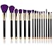 UNIMEIX 15pcs Makeup Brush Set Synthetic Kabuki Comestics Foundation Blending Blush Eyeliner Face Powder Brush Comestic Tool (Purple)