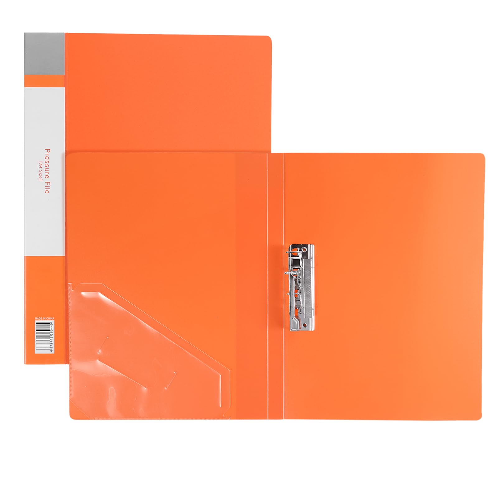 PATIKIL 9.3x12.2 Punchless Binder Clamp, 2 Pcs Plastic Single Strong Clip Clamp Binder Without Rings Sheet File Folder Protector for A4 Size Paper Office, Orange โ image 1