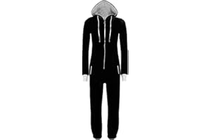 WOTOGOLD Men And Women Black Blue Pajamas Sportswear Hooded Unisex Jumpsuit