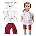 Sakiyr American Girl Doll Clothes Accessories Set - 6 Pack Complete Outfits Include Stewardess, Doctor, Soccer, Taekwondo, School Uniforms for 18