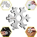 Obytek 19-in-1 Titanium Steel Snowflake Multi Tool - EDC Multitool Keychain for Men - Portable Multi-Tool - Adventure Tool Combination - Wrench - Bottle Opener - Screwdriver - Gift Idea for Him