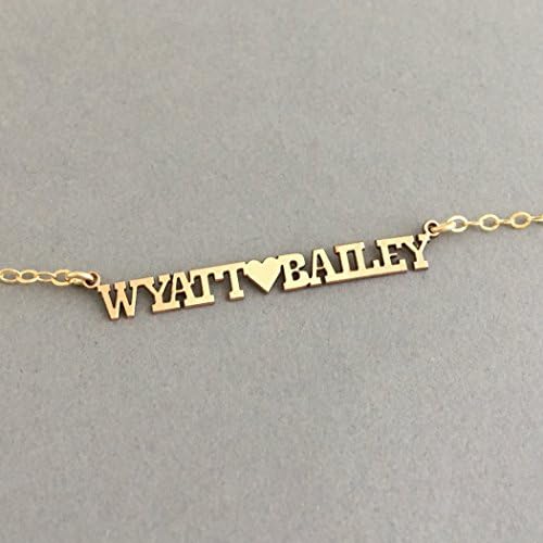 CUSTOM NAMEPLATE Charm Necklace in Gold FIll, Serling Silver and Rose Gold Fill