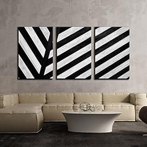 Black and White Geometric Stripe in Black and...