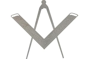 DEURA Masonic Lodge Ceremonial 6" INCH Large Freemason Square and Compass for Bible