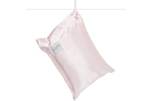 Little Giraffe Satin Decor Pillow - Ultra-Soft Feather Yarn Knit with Elegant Satin Trim - 10" x 13", Pink