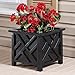 Miles Kimball Chippendale Planter Box, Black – Plant Holder for Garden, Patio and Lawn – 14 ¾” sq. x 13 ¼ H Overall