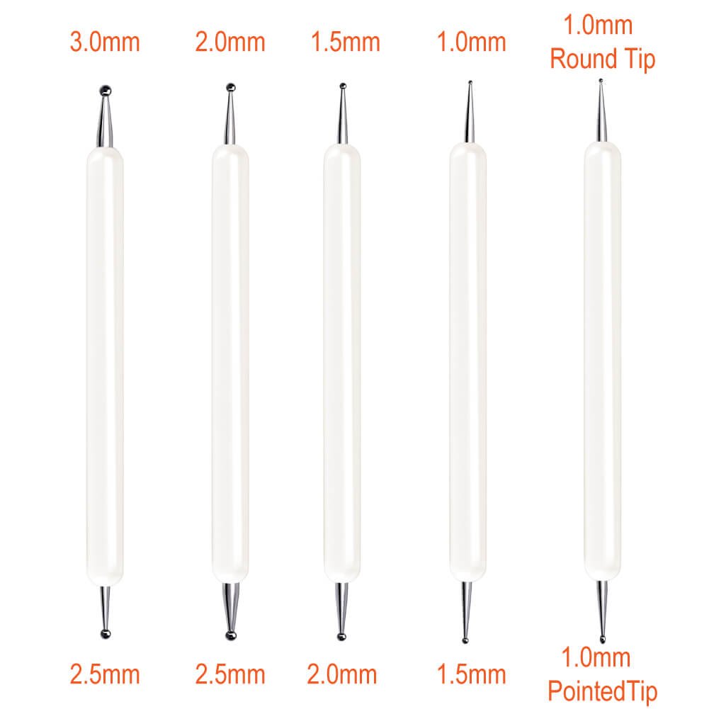 Selizo 5 Pcs Embossing Stylus Set With Different Size Double End Tracing Dotting Tool Stylus For