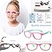 Blue Light Blocking Glasses for Kids Gaming Glasses Fashion Frame Computer Screen Glasses Reduces Eyestrain Girls Boys Age 3-10 (Pink-Cyan 126mm)