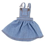 MonkeyJack Adorable Doll Pocket Designed Suspender Dress for 12'' Takara Blythe Dolls Accessories Denim Blue