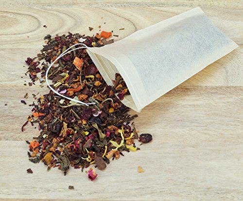 Velesco Tea Filter Bags Disposable Tea Infuser with Drawstring for Loose Leaf Tea with 100% Natural Unbleached Paper 3 3/4 x 3" 100pcs