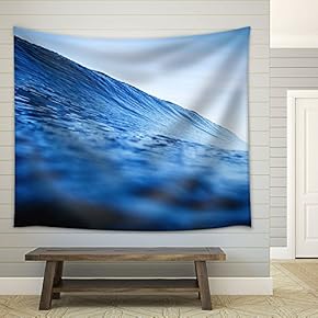 Closeup of The Blue Ocean - Fabric Wall Tapestry Home Decor - 51x60 inches