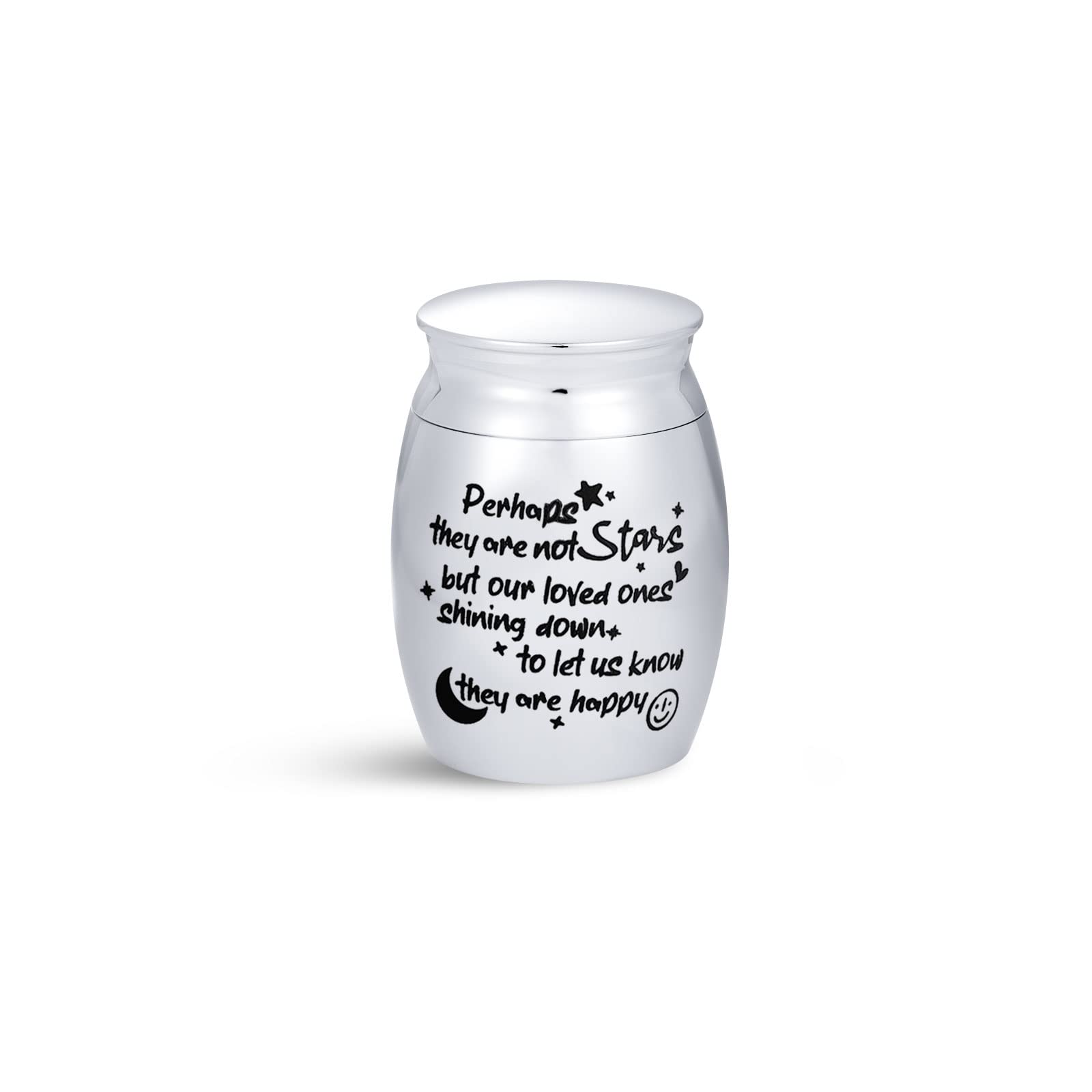 SBI Jewelry Small Urn for Ashes Son Grandma Dog Cat Pet Kitty Birds Doggy Dad Mum Grandpa Cremation Moon Star Smile They Are Happy Gift Funeral