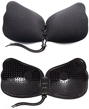 ACSEER Strapless Bra For Women Adhesive Backless Silicon Push Up Bras With Drawstring ¡­