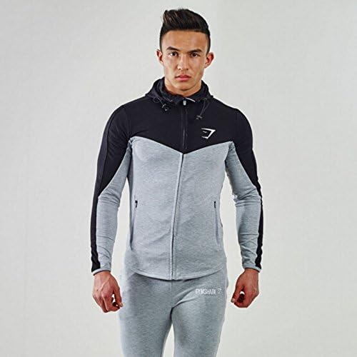 Gymshark Hoodies camisetas Gym masculina hombre coat Bodybuilding and fitness hoodies Sweatshirts Muscle men's sportswear (size L)