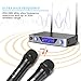 NASUM UHF Dual Channel Handheld Wireless Microphone System with Dual Wireless Dynamic Microphones,LCD Display Professional Home KTV Set for Party,Conference,Meeting,Karaoke,Youtube