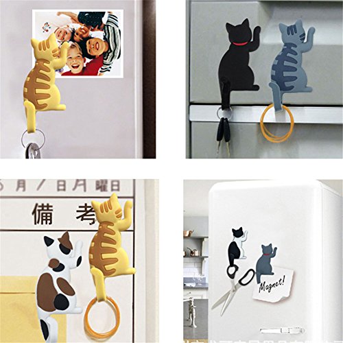 Animal Magnets Hook, Set of 7 Strong Cat Tail Key Holders for Kitchen Office Home Decor and Storage