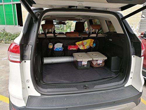 Cargo Cover for Dog with 5 Pocket Trunk Organizer, Pet Seat Covers Trunk Protecter for SUV, Machine Washable Non Slip Backing Boot Liner for Cars Vans - Thumbnail 6