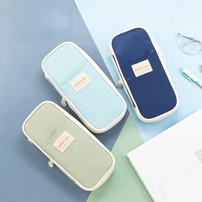 Arnuixty Large Storage Pencil Case Pen Bag with Zipper Big Capacity Pouch Organizer for Office Travel Holder Box