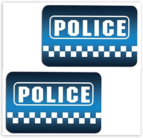 SkinoEu® 2 x Vinyl Self-Adhesive Decal Stickers Police Sign Label Car Door Window Auto Moto Motorcycle Helmet Bike Skate Truck Van Racing Tuning B 6