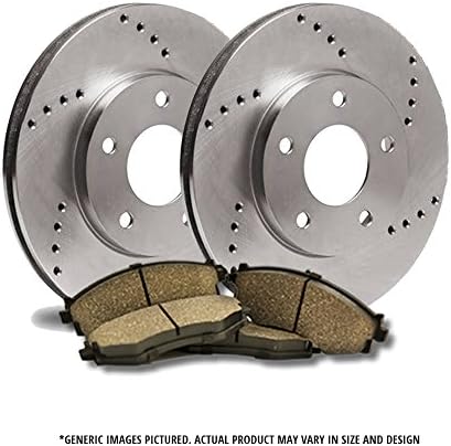 (Rear Rotors + Ceramic Pads)-Cross Drilled-(Fits:-2012 12 2013 13 Dodge Charger 6.4L)