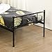 GreenForest Twin Bed Frame Platform with Headboard and Stable Metal Slats Mattress Base Boxspring Replacement, Black