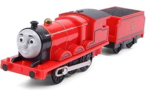 LATUROP Th-omas and Friends Train Plastic Electric Master Battery Powered Toy Set Kids Boys Girls (James Train Set)