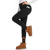 iaoja Fleece Lined Leggings Women with Pockets - Thermal High Waist Tummy Control Yoga Pants Winter Workout Running Pants