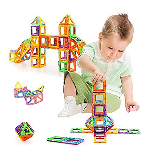 Gepege Magnetic Tiles Building Blocks Toys for Kids, 40 Pcs Preschool Kids Educational Construction Magnetiles Toys Sets