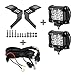Jeep JL LED Work Light Bar 4 inch with Wiring Harness Kit + A-Pillar Mounting Brackets Clamp Holder Fit for Jeep Wrangler JL 2018 2019thumb 4