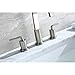 Decor Star WPC03-TB Contemporary Bathroom Vanity Sink Widespread Lavatory Faucet cUPC NSF AB 1953 Lead Free Brushed Nickel