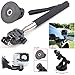 EEEKit Travel Accessory Kit for Activeon CX Action Cam/EKEN H8 Pro/ YI 4K Action Camera, Chest Harness Mount + Head Strap mount + Selfie Stick Pole + Middle Carrying Case