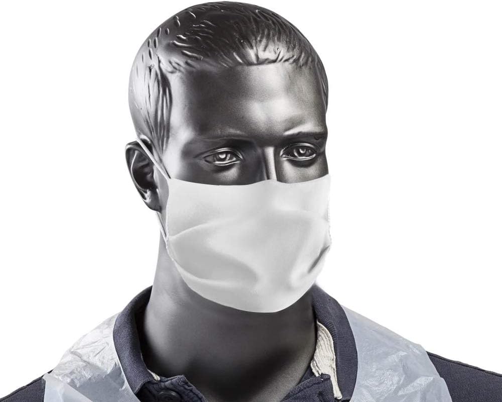General Use Face Mask (Reusable), 100% Cotton Fabric, Two Layers, Pleated For Comfort Fit, Made In USA, Urquid Linen (1, White)