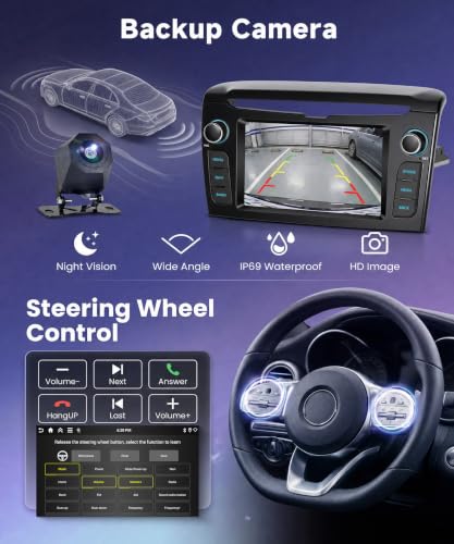Rimoody 4G+64G Android Autoradio per Lancia Ypsilon 2012-2020 Wireless Carplay Android Auto, 7 Pollici Touchscreen Radio 2 Din con GPS Navi WiFi Bluetooth FM/RDS Radio USB/SWC Telecamera Posteriore