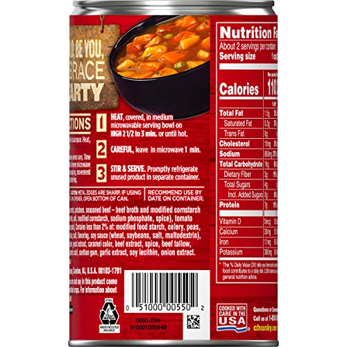 Campbell's Chunky Soup, Beef with Country Vegetables, 18.8 Ounce (Pack of 12) (Packaging May Vary)