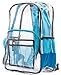 Saucey Chic New! Durable Quality Clear Backpack Blue, Transparent, Free Pencil Case!, See-Through with Adjustable Padded Straps for Work, School, College, Kids and Adults (Blue and Black)