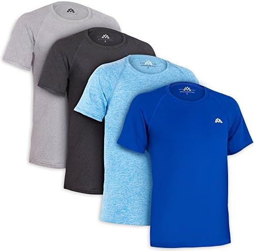 Alfred Morris Men's Athleisure Tech T-Shirt - 4 Pack - Comfortable Athletic Sports Workout Short Sleeve Tshirts, X-Large