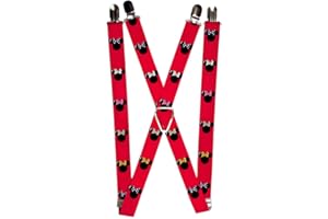 Buckle-Down Suspenders-Minnie Mouse Silhouette Red/Black/Polka Dot