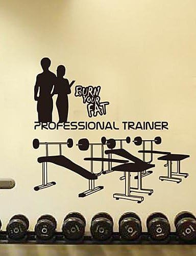 NUEVO pared decorativo para pared adhesivo, moderno sala de fitness aparatos de fitness deporte de figuras de PVC para pared: Amazon.es: Hogar