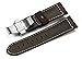 iStrap 24mm Genuine Calf Leather Military Watch Band W/ Polished Deployant for Panerai 44 - Dark Brown
